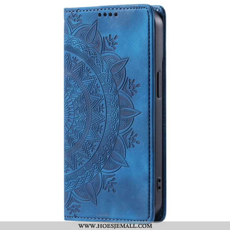 Folio-hoesje Xiaomi Redmi Note 13 Pro Plus 5g Mandala Suède-effect Bescherming Hoesje