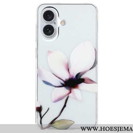 Hoesje iPhone 16 Plus Witte Bloem