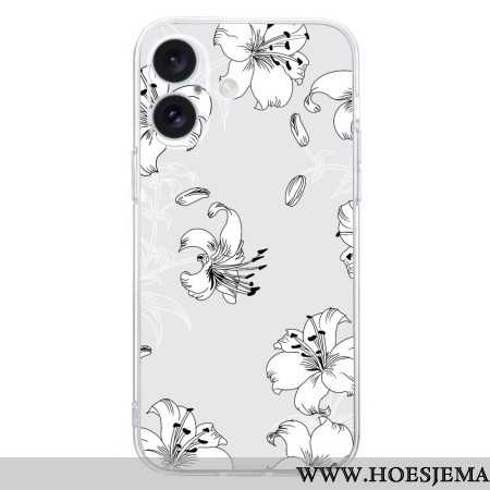 Hoesje iPhone 16 Plus Witte Bloemen