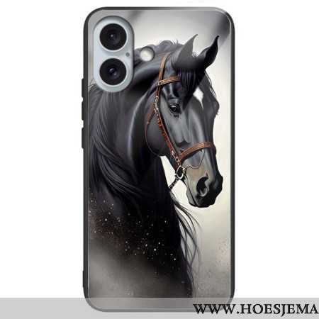 Hoesje Voor iPhone 16 Plus Paard Van Gehard Glas