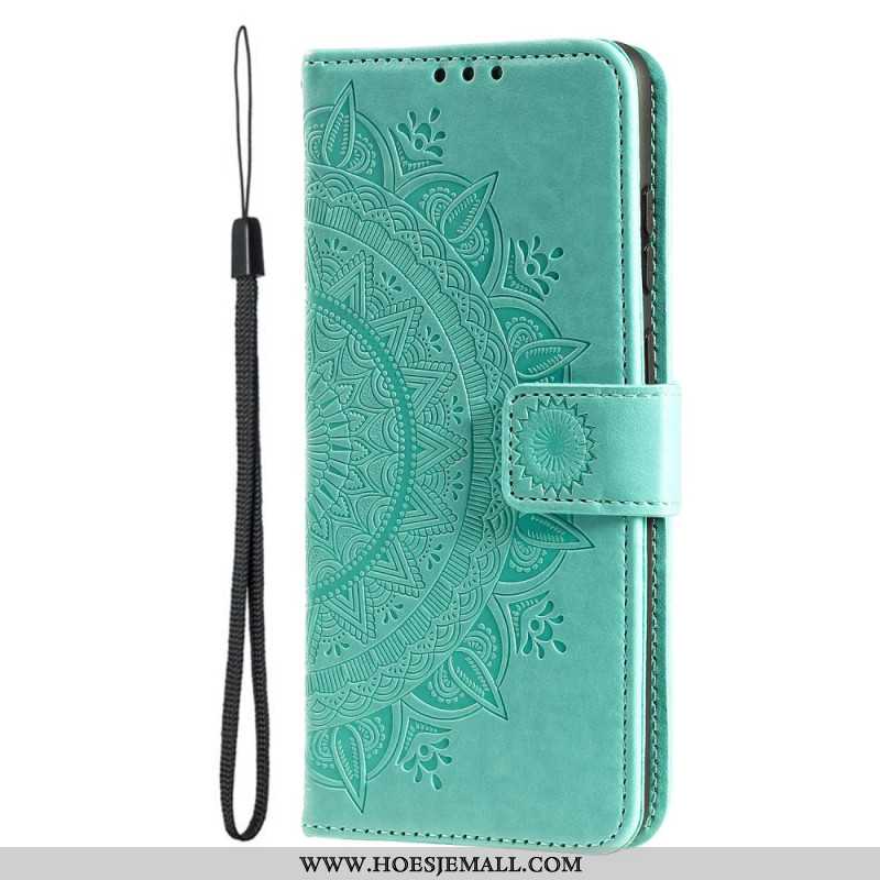 Leren Hoesje iPhone 16 Plus Mandala-zon Bescherming Hoesje