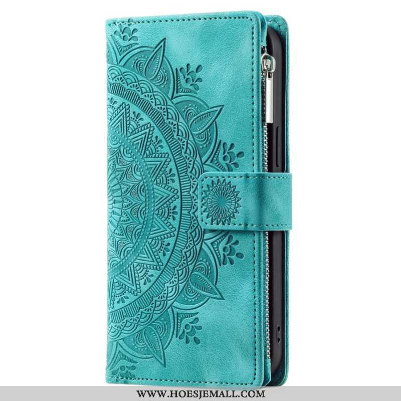 Leren Hoesje iPhone 16 Plus Mandala-portemonnee