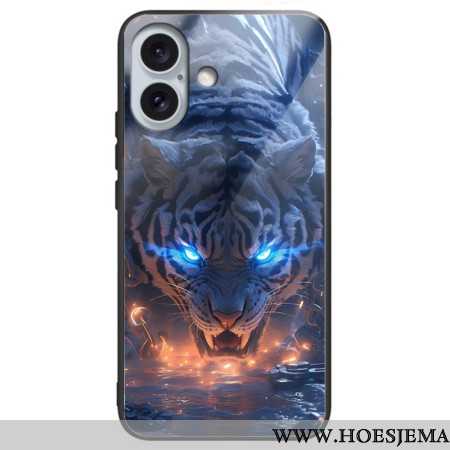 Case Hoesje iPhone 16 Plus Telefoonhoesje Tijgerbedrukt Gehard Glas