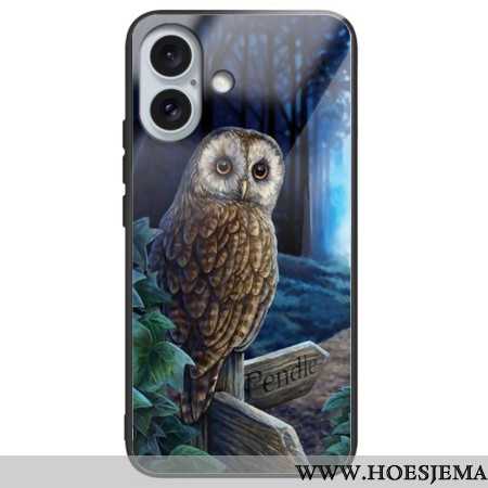 Hoesje iPhone 16 Plus Uil Gehard Glas