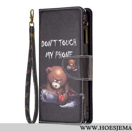 Flip Case Leren iPhone 16 Plus Dangerous Bear Portemonnee Met Riempje