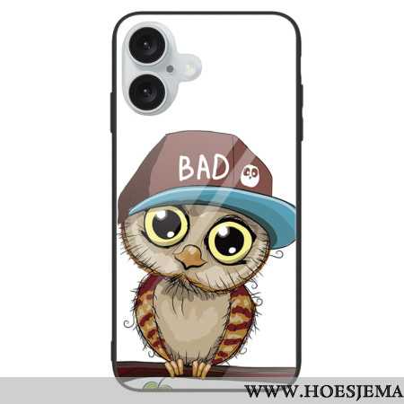 Case Hoesje iPhone 16 Plus Telefoonhoesje Slecht Chouette Gehard Glas