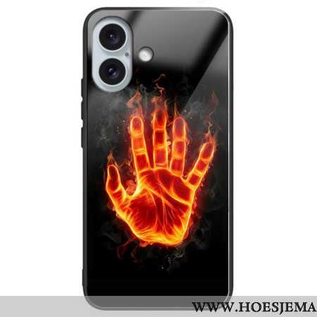 Case Hoesje iPhone 16 Plus Telefoonhoesje Vuurpalm Gehard Glas