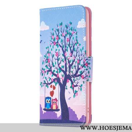 Flip Case Leren iPhone 16 Plus Twee Uilen