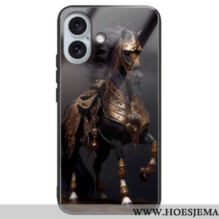 Hoesje iPhone 16 Plus Gemaskerd Paard Van Gehard Glas Bescherming Hoesje