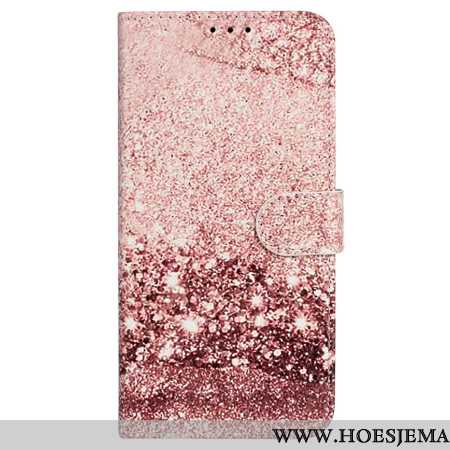 Leren Hoesje iPhone 16 Plus Roze Marmerpatroon