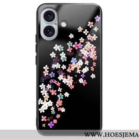 Case Hoesje iPhone 16 Plus Telefoonhoesje Bloemmotief Van Gehard Glas