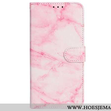 Folio-hoesje iPhone 16 Plus Telefoonhoesje Roze Marmerpatroon