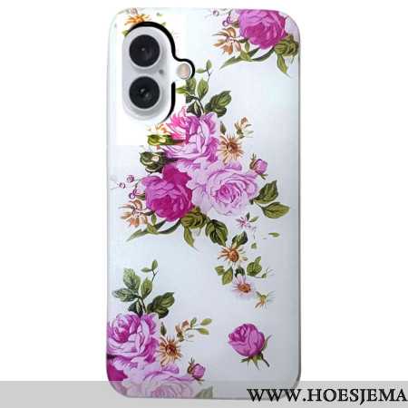 Hoesje iPhone 16 Plus Roze Bloemen Bescherming Hoesje