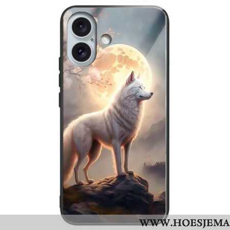 Hoesje iPhone 16 Plus Maanlicht Wolf Gehard Glas