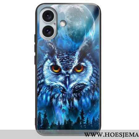 Hoesje iPhone 16 Plus Bosuil Gehard Glas Bescherming Hoesje