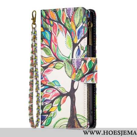 Leren Hoesje iPhone 16 Plus Levensboom Portemonnee Bescherming Hoesje