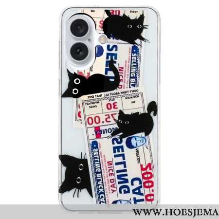 Hoesje Voor iPhone 16 Plus Zwarte Katten