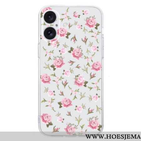 Cover Hoesje iPhone 16 Plus Telefoonhoesje Kleine Roze Bloemen