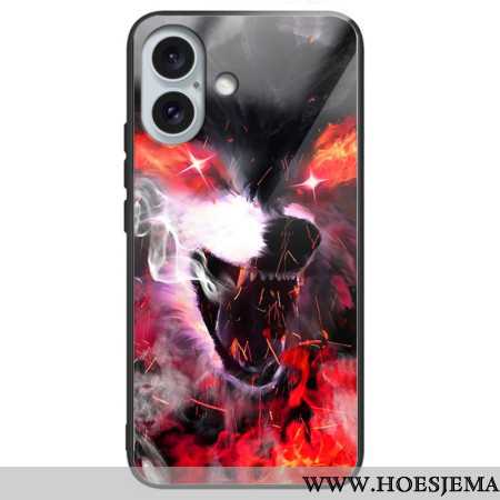 Hoesje Voor iPhone 16 Plus Woeste Wolf Gehard Glas