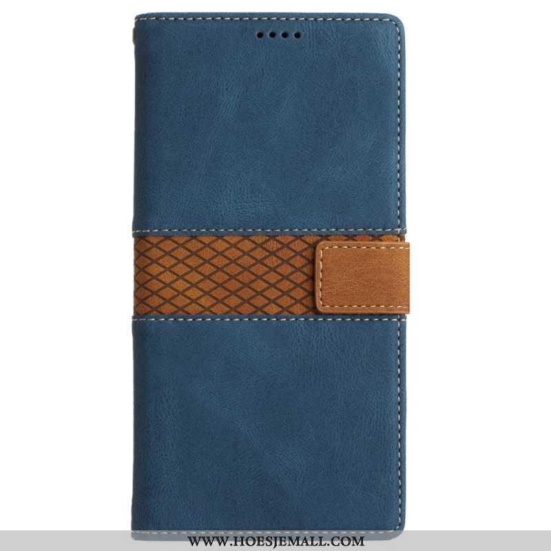 Leren Hoesje Voor iPhone 16 Plus Horizontale Strokenfries