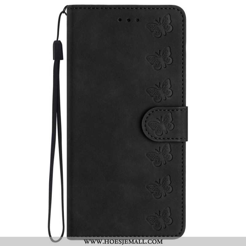 Folio-hoesje iPhone 16 Plus Telefoonhoesje Vlinderfries