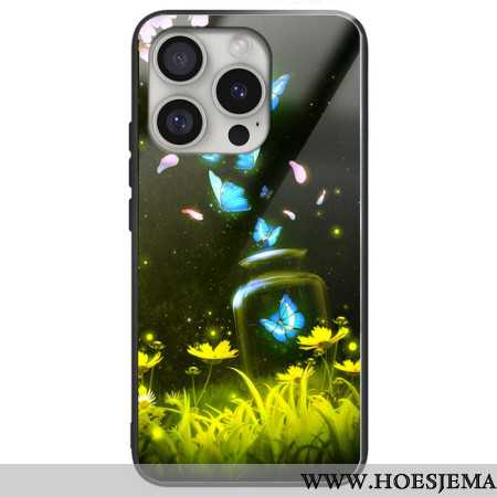 Hoesje iPhone 16 Pro Max Vlinders Van Gehard Glas In Fles