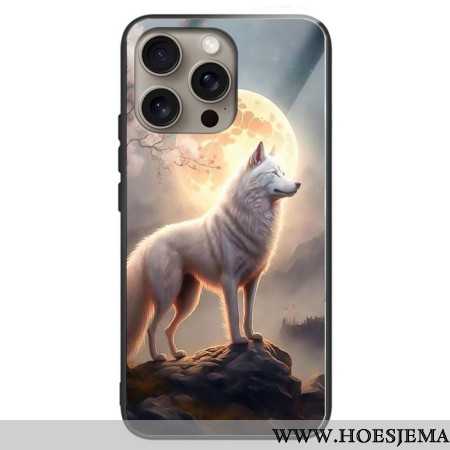 Hoesje iPhone 16 Pro Max Maanlicht Wolf Gehard Glas Bescherming Hoesje