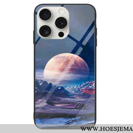 Hoesje iPhone 16 Pro Max Wit Planeet Gehard Glas