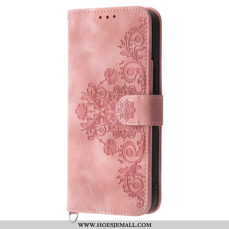 Folio-hoesje iPhone 16 Pro Max Telefoonhoesje Floralie Met Bandje En Schouderband