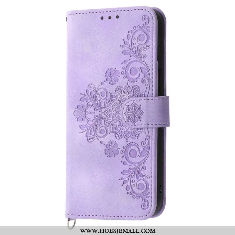 Folio-hoesje iPhone 16 Pro Max Telefoonhoesje Floralie Met Bandje En Schouderband