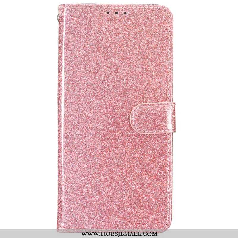 Leren Hoesje Voor iPhone 16 Pro Max Glitters