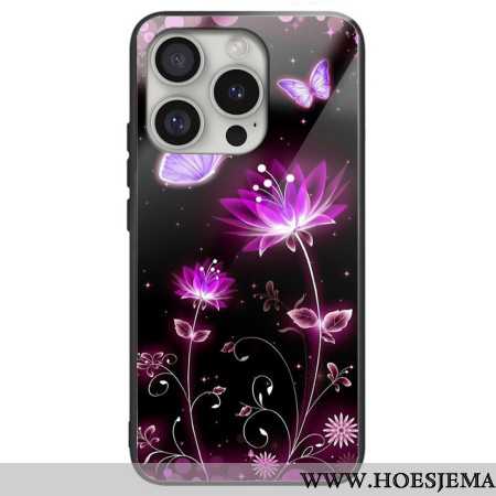 Hoesje iPhone 16 Pro Max Lotus Fluorescerend Gehard Glas