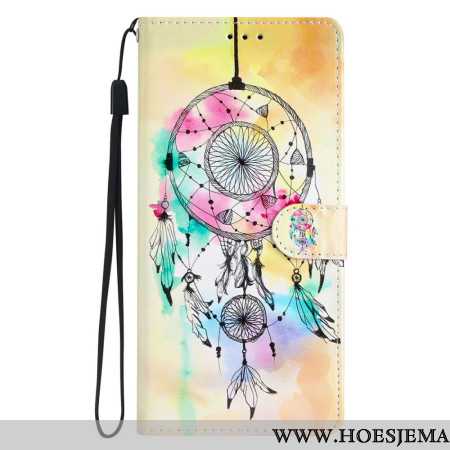 Bescherming Hoesje iPhone 16 Pro Max Aquarel Dromenvanger Met Riem