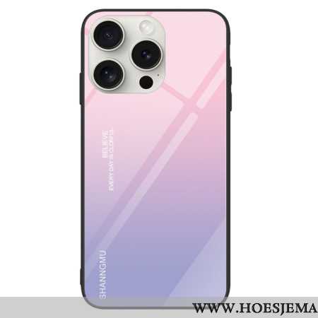 Hoesje iPhone 16 Pro Max Gradiënt Gehard Glas Roze Paars