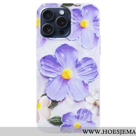 Hoesje Voor iPhone 16 Pro Max Paarse Bloemen