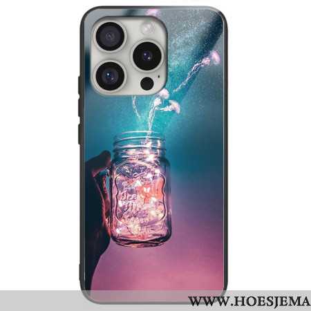 Case Hoesje iPhone 16 Pro Max Telefoonhoesje Kwallen Van Gehard Glas In Fles