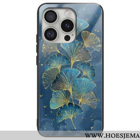 Hoesje iPhone 16 Pro Max Ginkgobladeren Van Gehard Glas