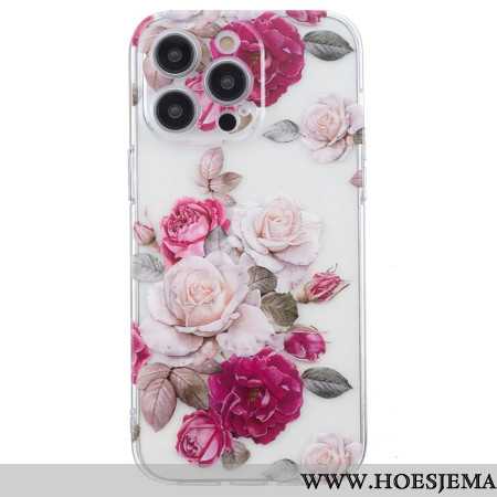 Cover Hoesje iPhone 16 Pro Max Telefoonhoesje Kleurrijke Pioenrozen