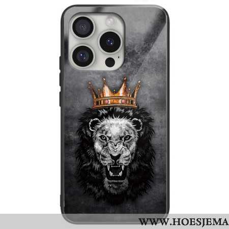 Hoesje Voor iPhone 16 Pro Max Gekroonde Leeuw Van Gehard Glas