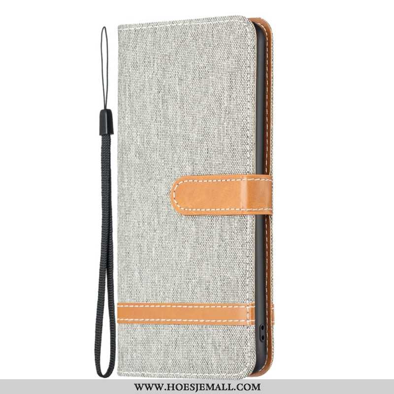 Leren Hoesje iPhone 16 Pro Max Bandstof Bescherming Hoesje