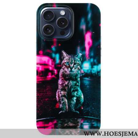 Cover Hoesje iPhone 16 Pro Max Telefoonhoesje Kat Bij Het Verkeerslicht