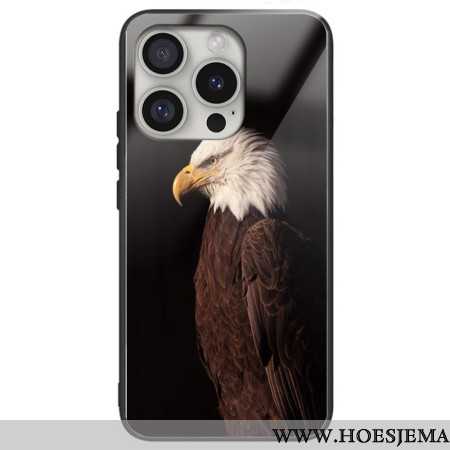 Hoesje iPhone 16 Pro Max Adelaarspatroon Van Gehard Glas Bescherming Hoesje