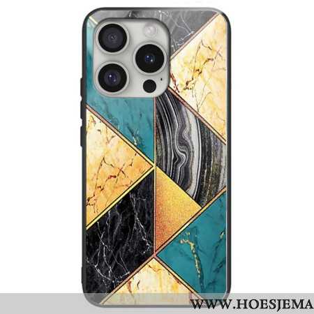 Hoesje iPhone 16 Pro Max Geel En Groen Marmer Bescherming Hoesje