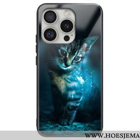 Hoesje Voor iPhone 16 Pro Max Gehard Glas Cat