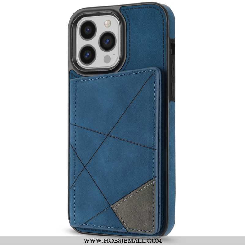 Hoesje iPhone 16 Pro Kaarthouder Met Geometrisch Patroon