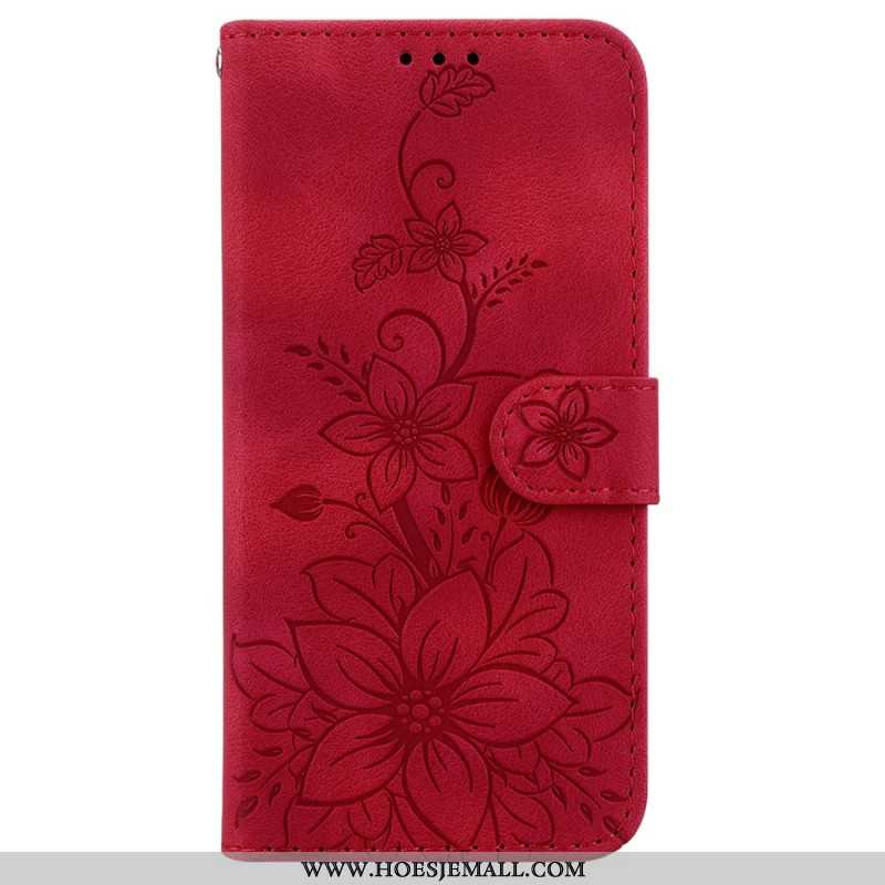 Flip Case Leren iPhone 16 Pro Bloemen