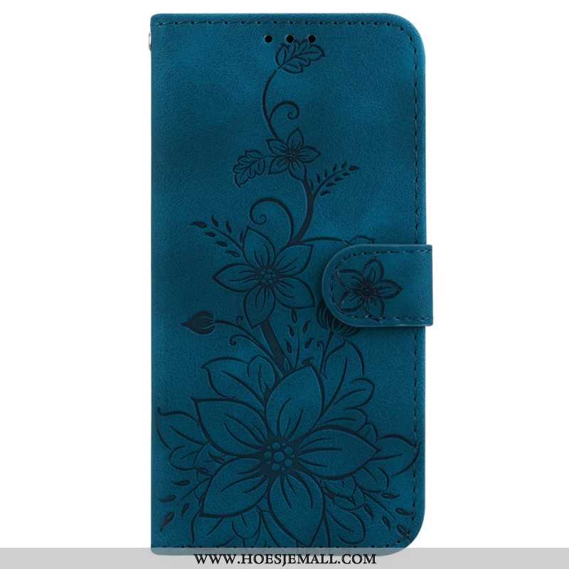 Flip Case Leren iPhone 16 Pro Bloemen