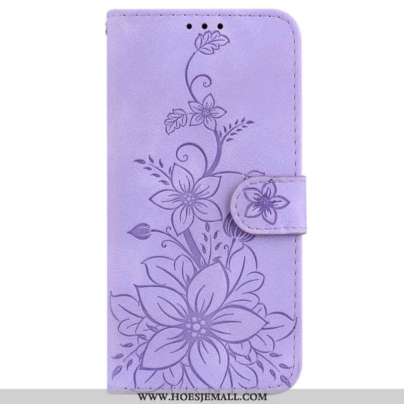 Flip Case Leren iPhone 16 Pro Bloemen