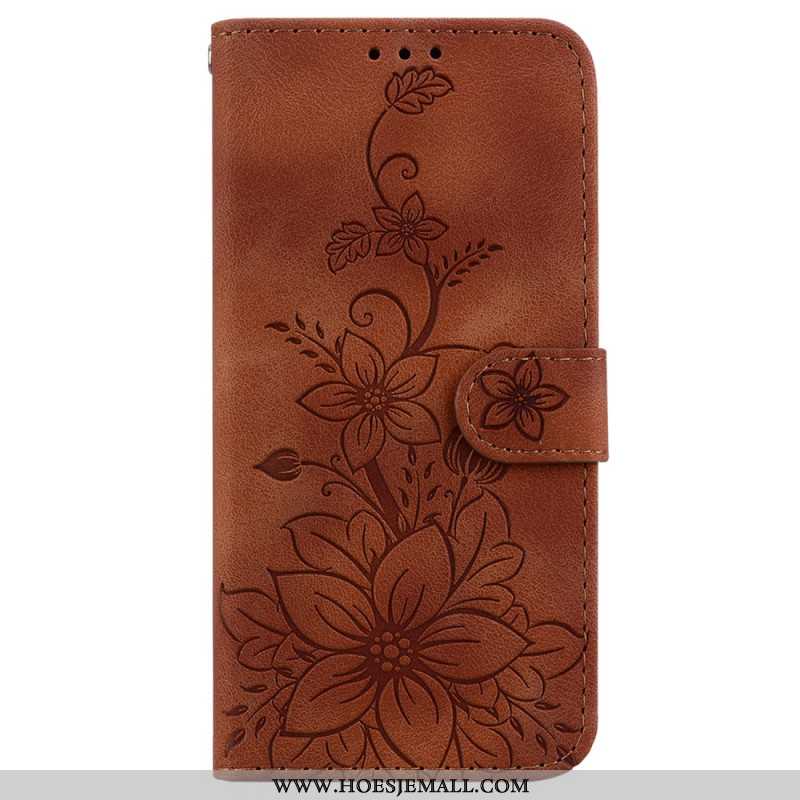 Flip Case Leren iPhone 16 Pro Bloemen