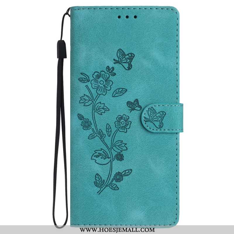 Folio-hoesje iPhone 16 Pro Telefoonhoesje Bloemenmotiefprint